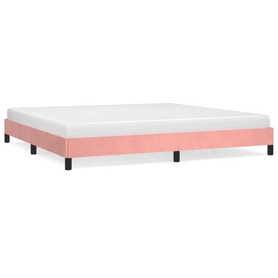Bedframe Fluweel Roze 200 x 200 cm 25 cm