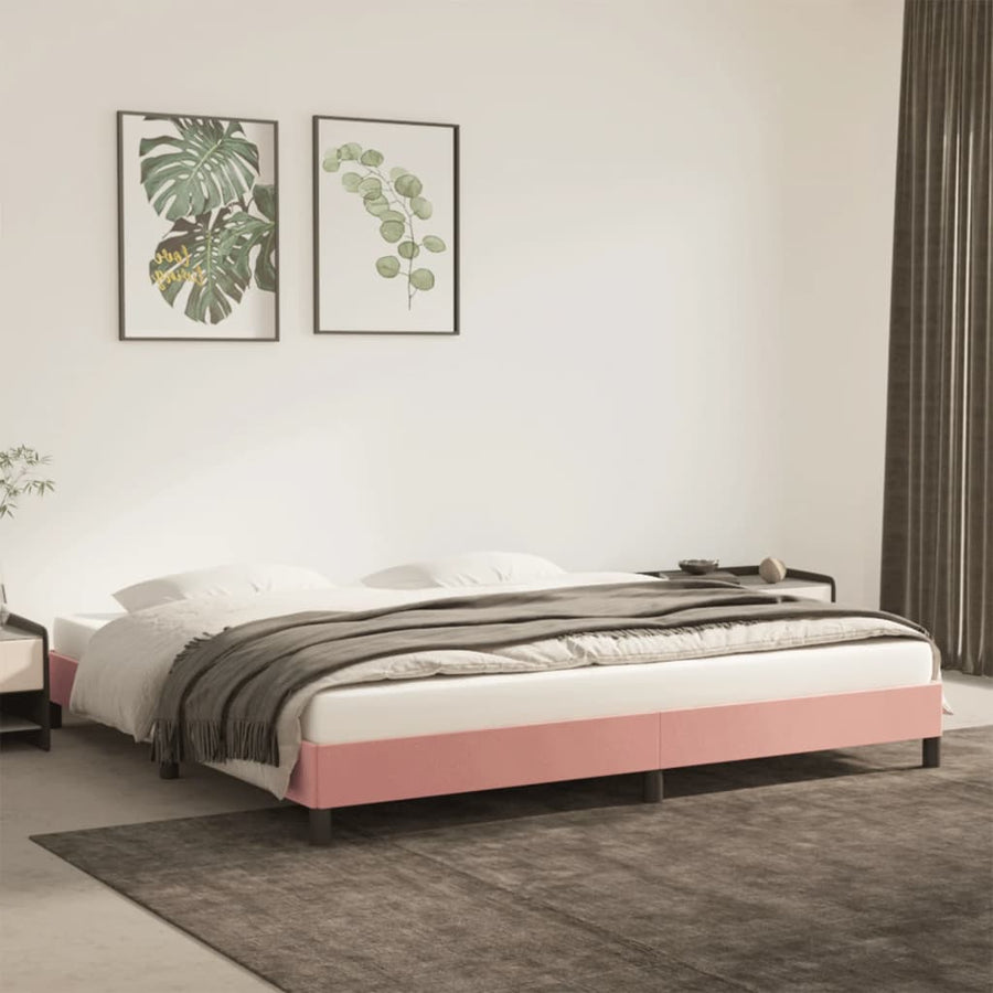 Bedframe Fluweel Roze 200 x 200 cm 25 cm
