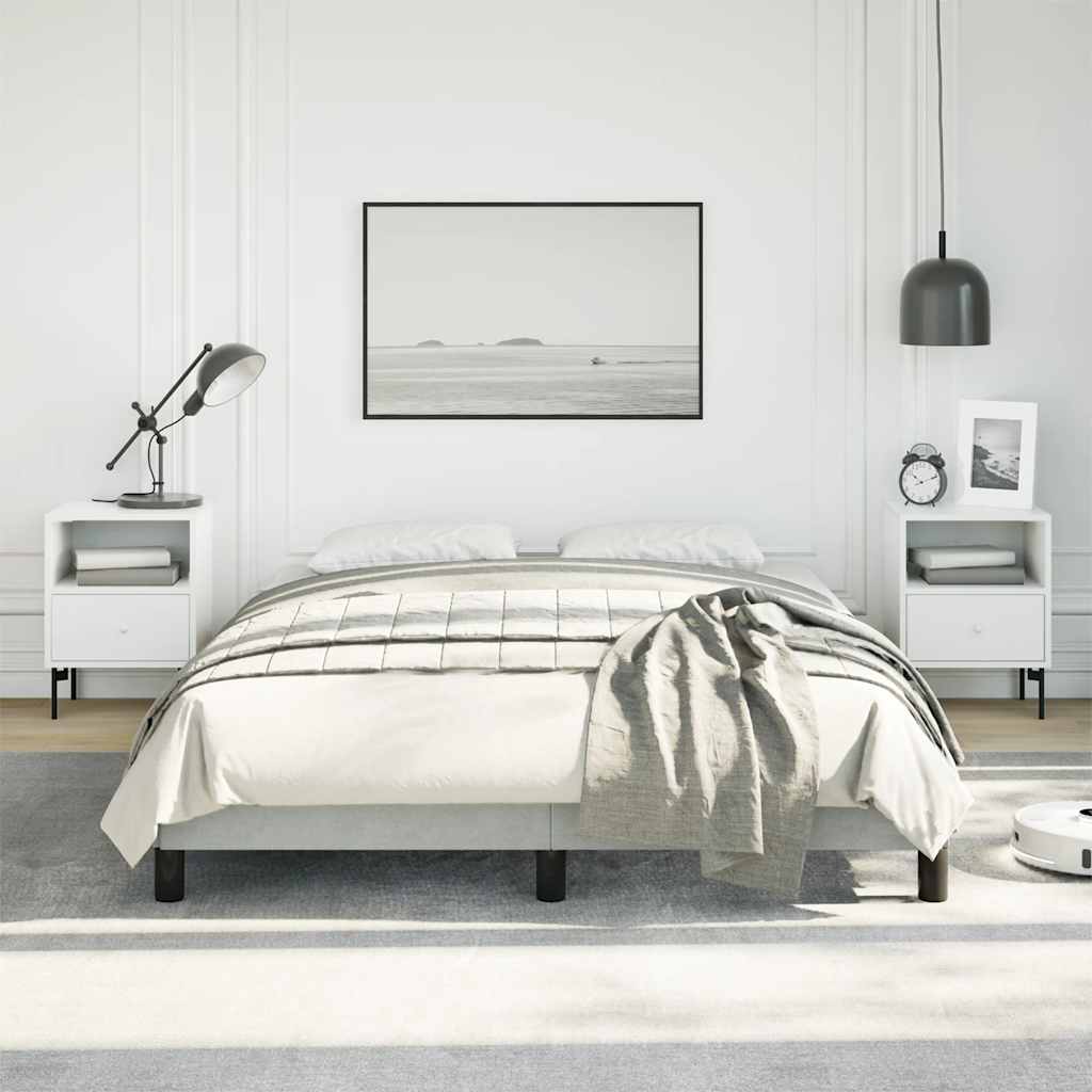 Bedframe zonder matras lichtgrijs 137x190 cm volledig fluweel
