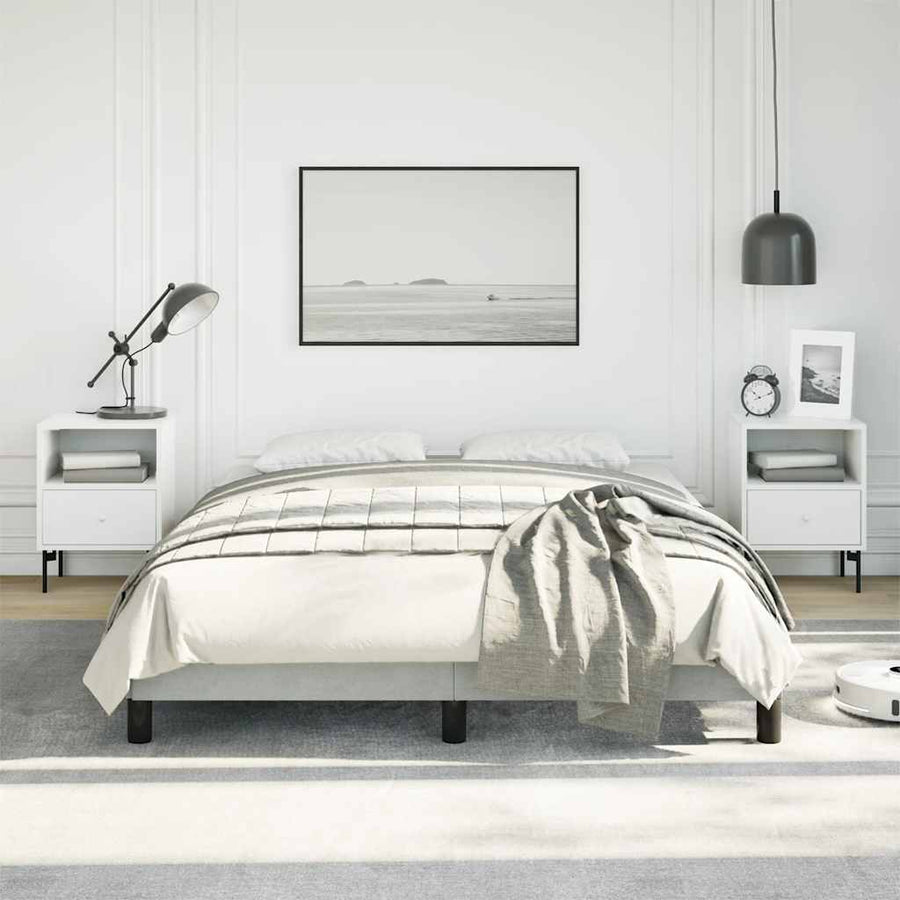 Bedframe zonder matras lichtgrijs 137x190 cm volledig fluweel