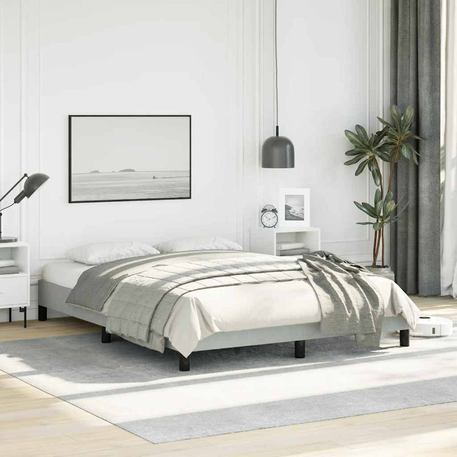 Bedframe zonder matras lichtgrijs 137x190 cm volledig fluweel
