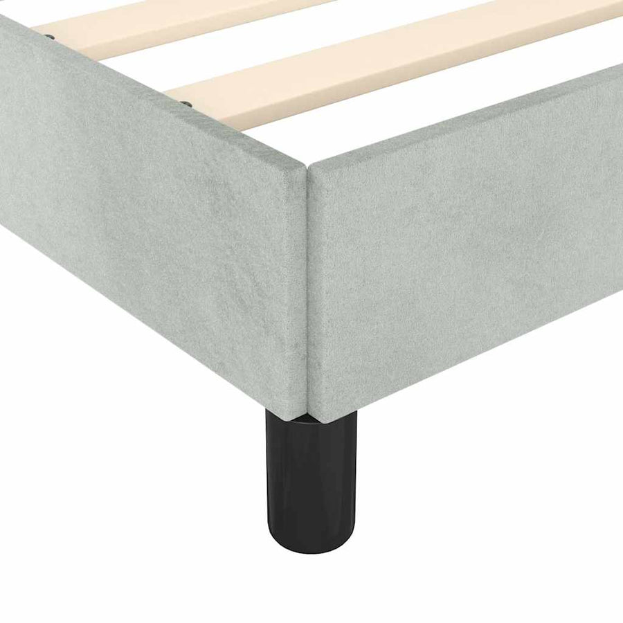 Bedframe zonder matras lichtgrijs 137x190 cm volledig fluweel