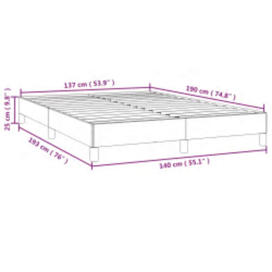 Bedframe zonder matras lichtgrijs 137x190 cm volledig fluweel