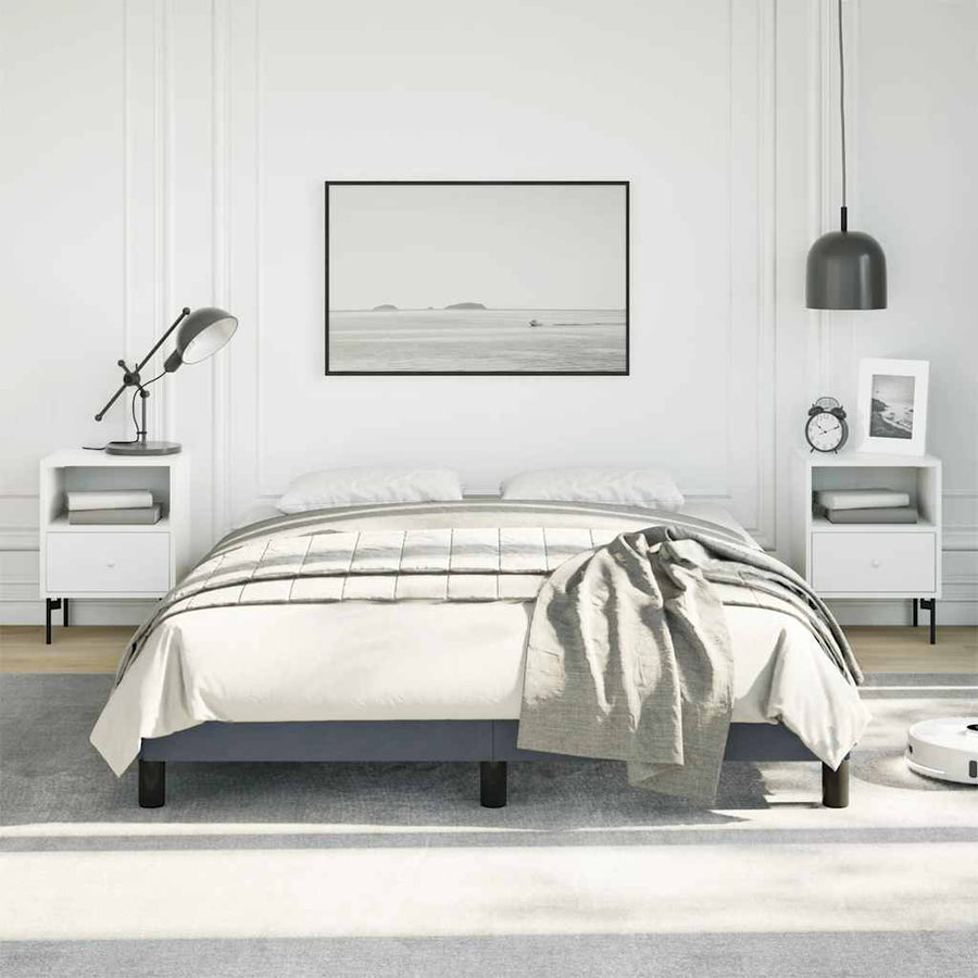 Bedframe zonder matras donkergrijs 137x190 cm volledig fluweel