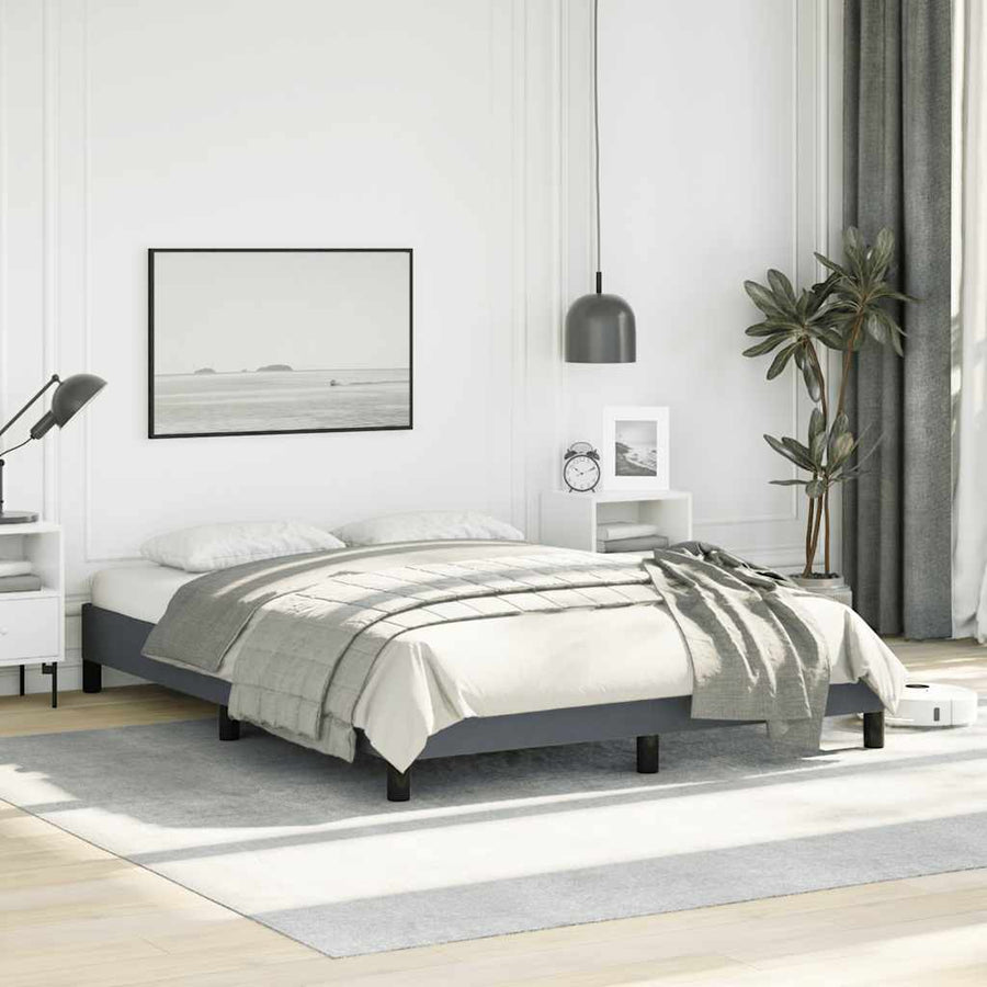 Bedframe zonder matras donkergrijs 137x190 cm volledig fluweel