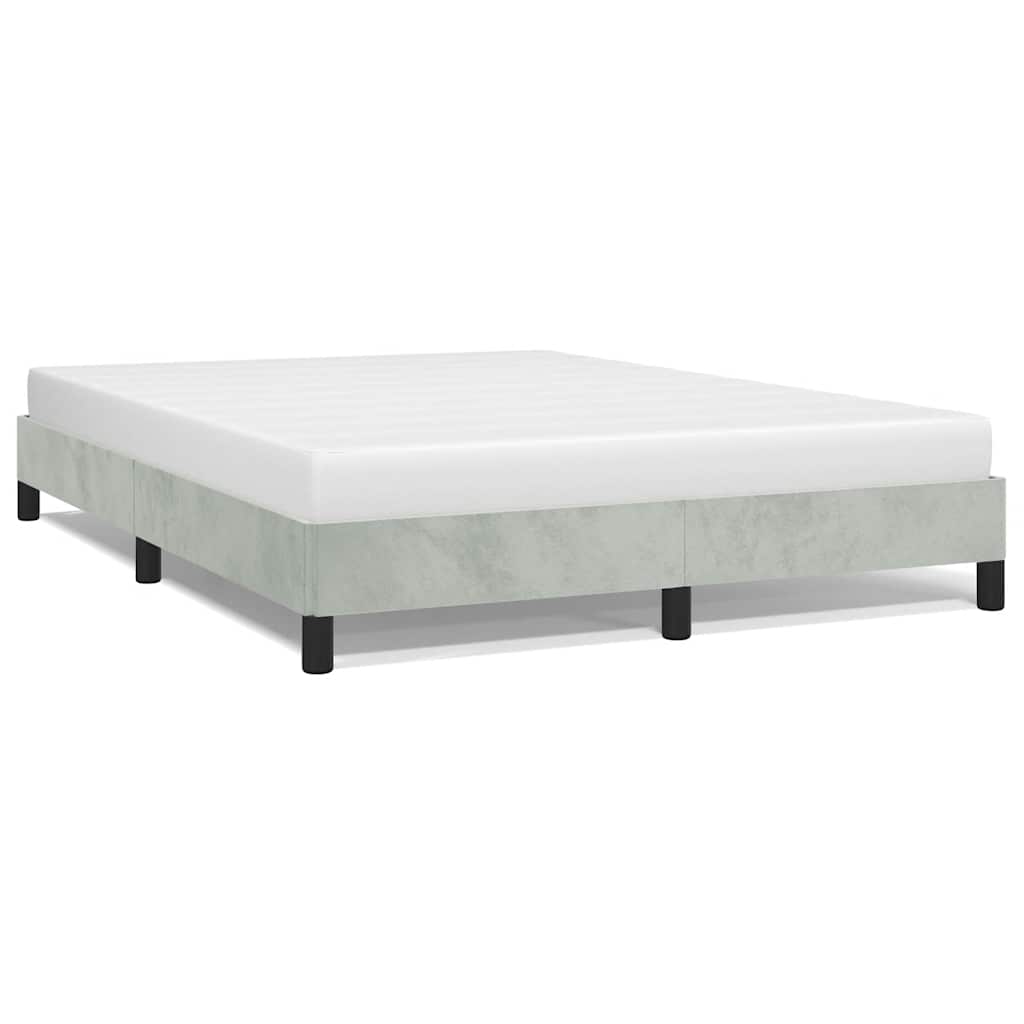 Bedframe zonder matras lichtgrijs 152x203 cm Queen fluweel
