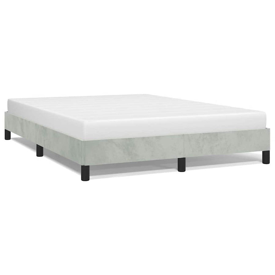 Bedframe zonder matras lichtgrijs 152x203 cm Queen fluweel