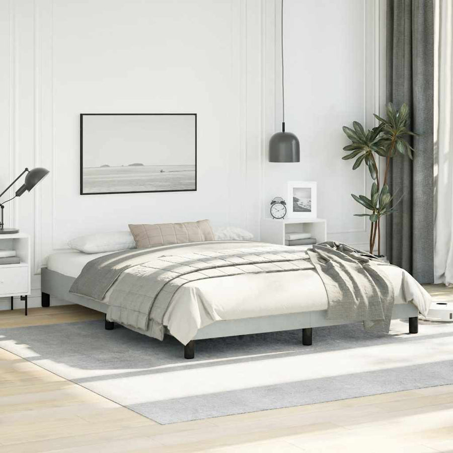 Bedframe zonder matras lichtgrijs 152x203 cm Queen fluweel