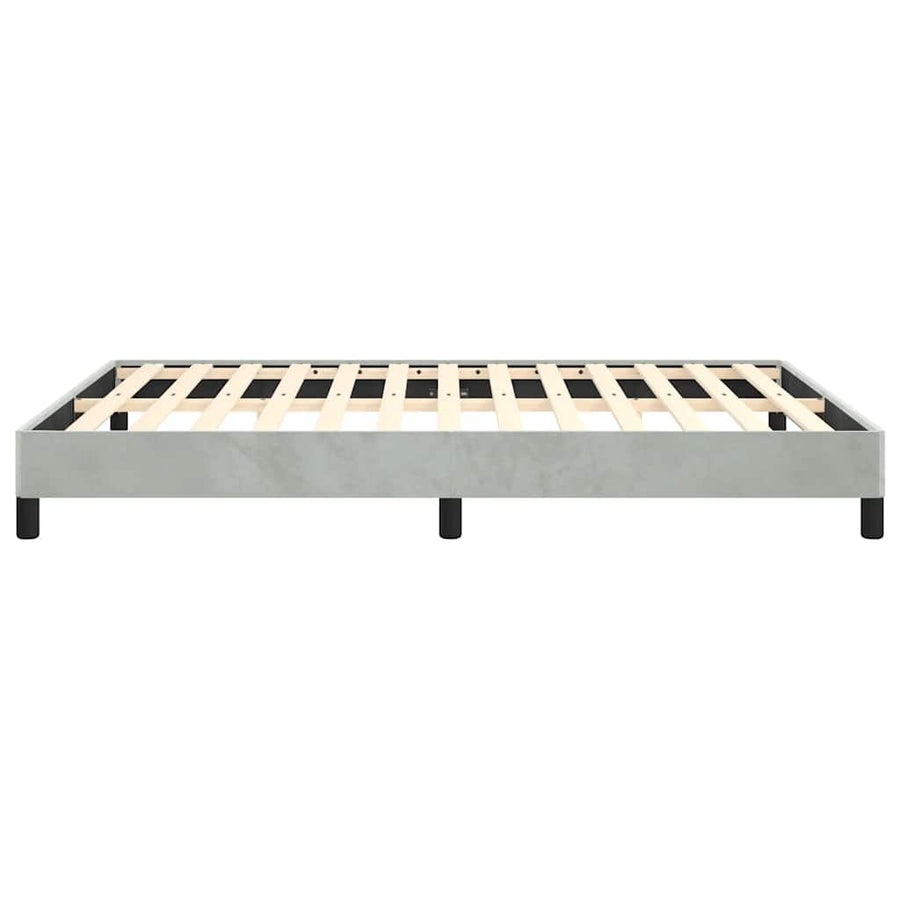 Bedframe zonder matras lichtgrijs 152x203 cm Queen fluweel