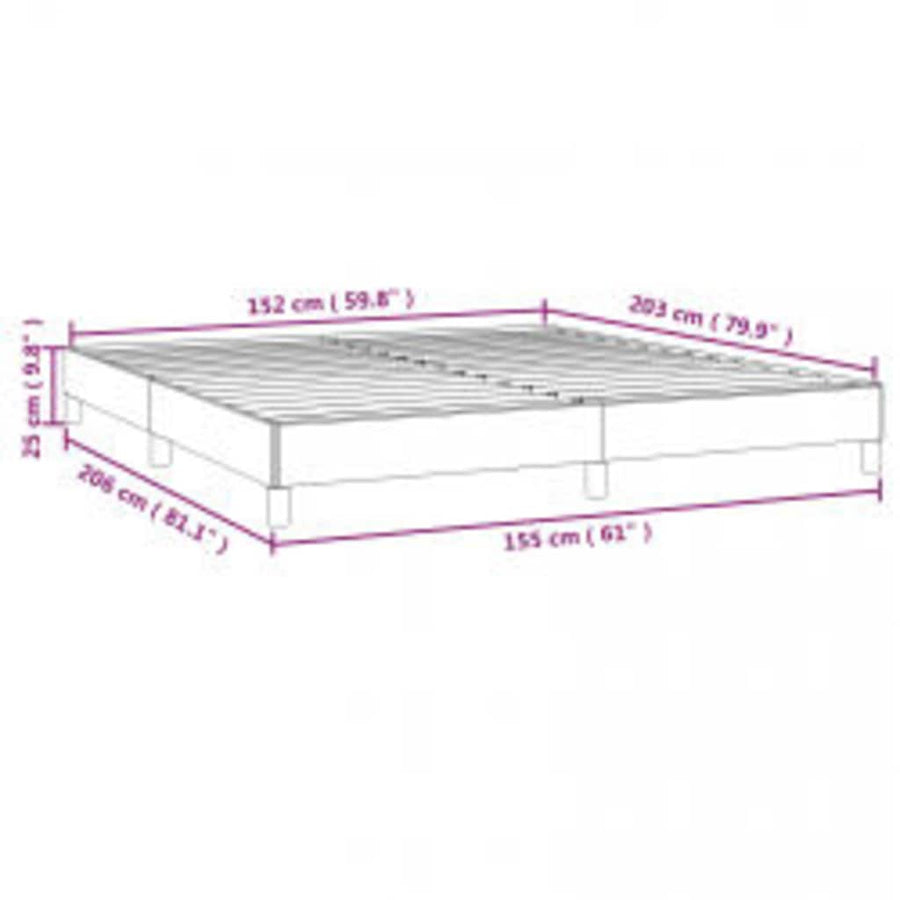 Bedframe zonder matras lichtgrijs 152x203 cm Queen fluweel