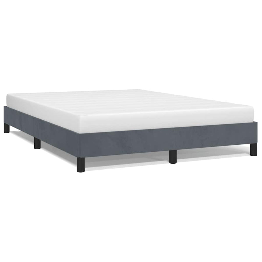 Bedframe zonder matras donkergrijs 152x203 cm queensize fluweel
