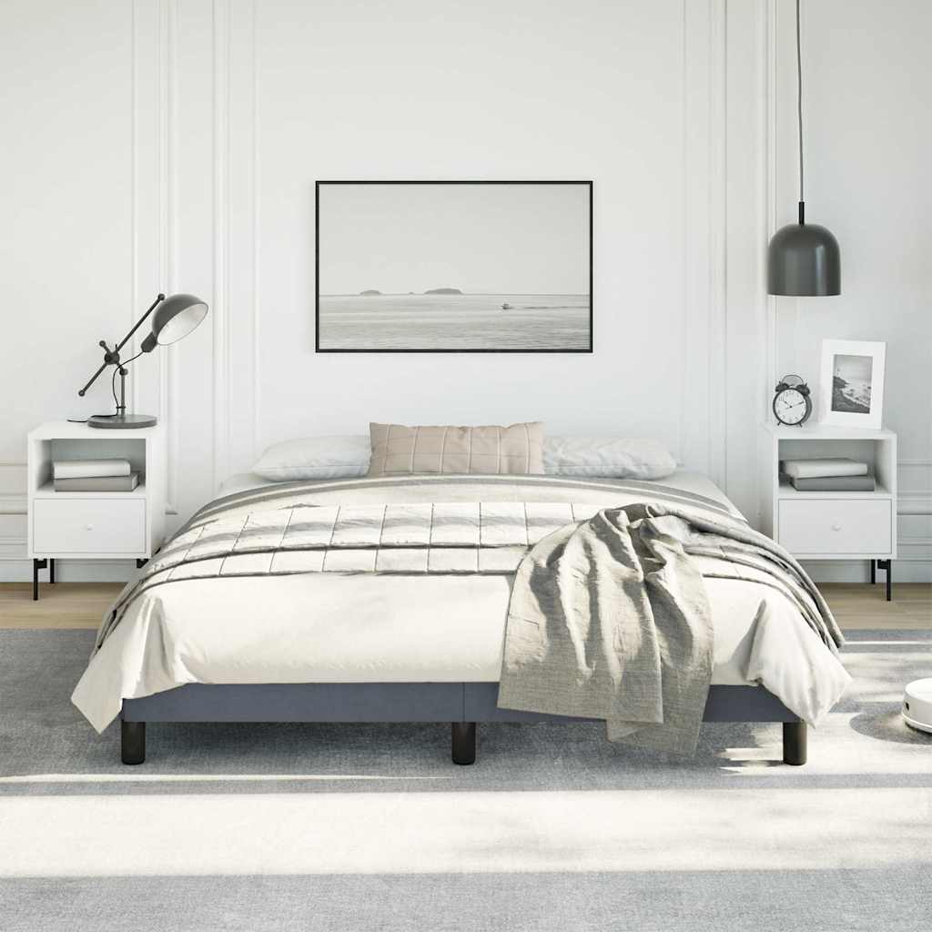 Bedframe zonder matras donkergrijs 152x203 cm queensize fluweel