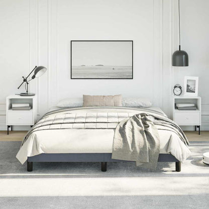 Bedframe zonder matras donkergrijs 152x203 cm queensize fluweel