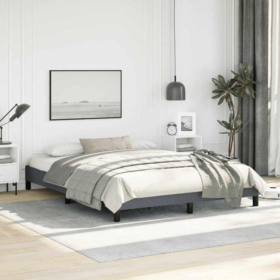 Bedframe zonder matras donkergrijs 152x203 cm queensize fluweel