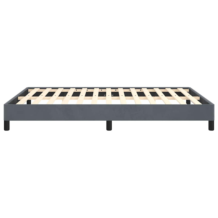 Bedframe zonder matras donkergrijs 152x203 cm queensize fluweel