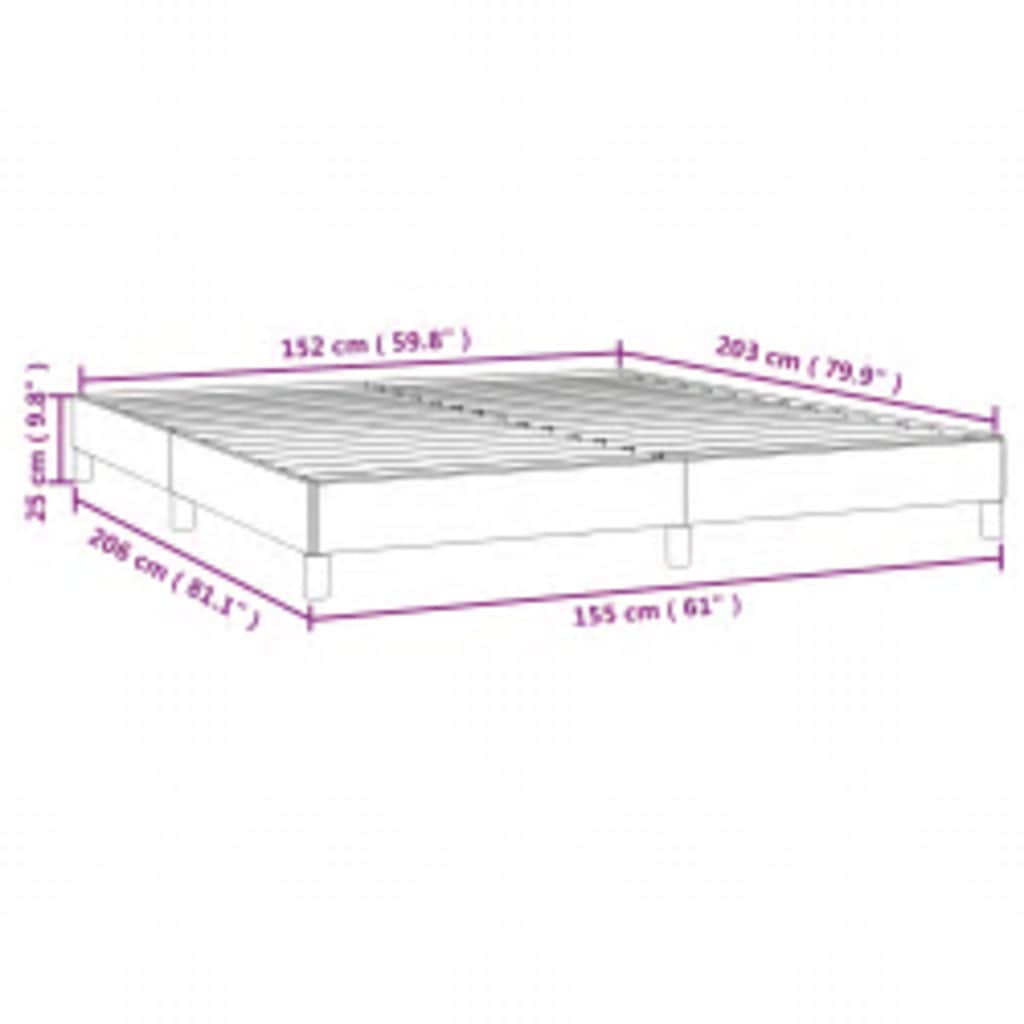 Bedframe zonder matras donkergrijs 152x203 cm queensize fluweel