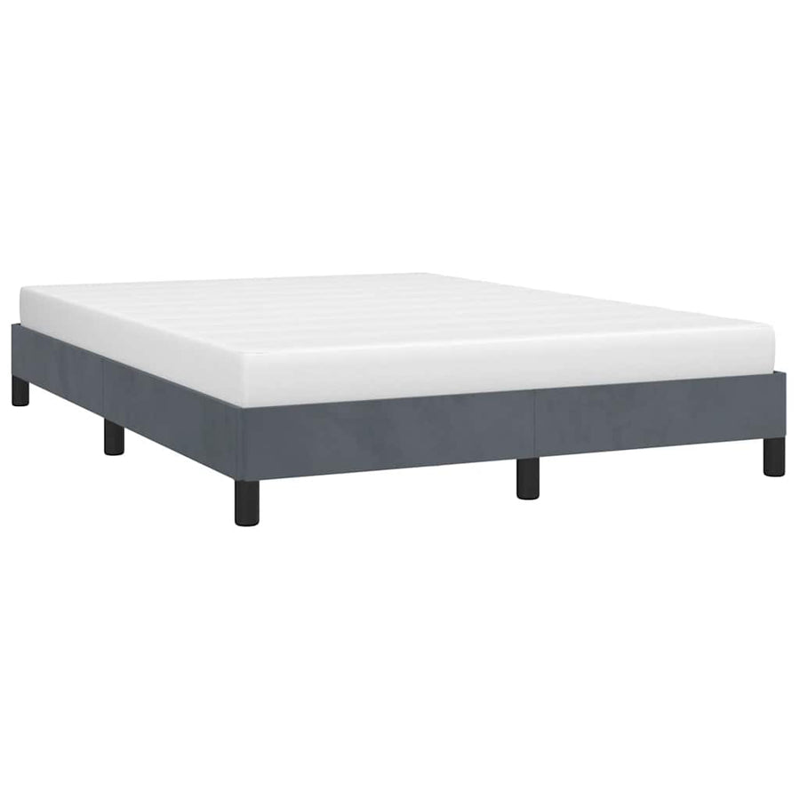 Bedframe zonder matras donkergrijs 152x203 cm queensize fluweel