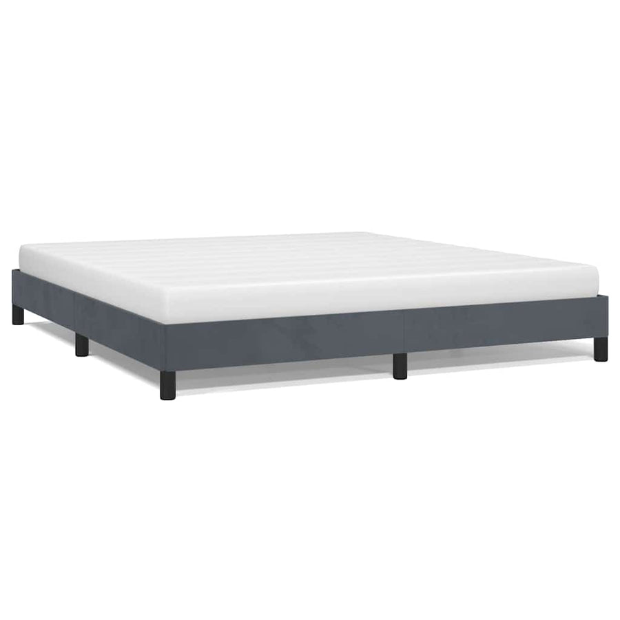 Bedframe zonder matras donkergrijs 193x203 cm kingsize fluweel