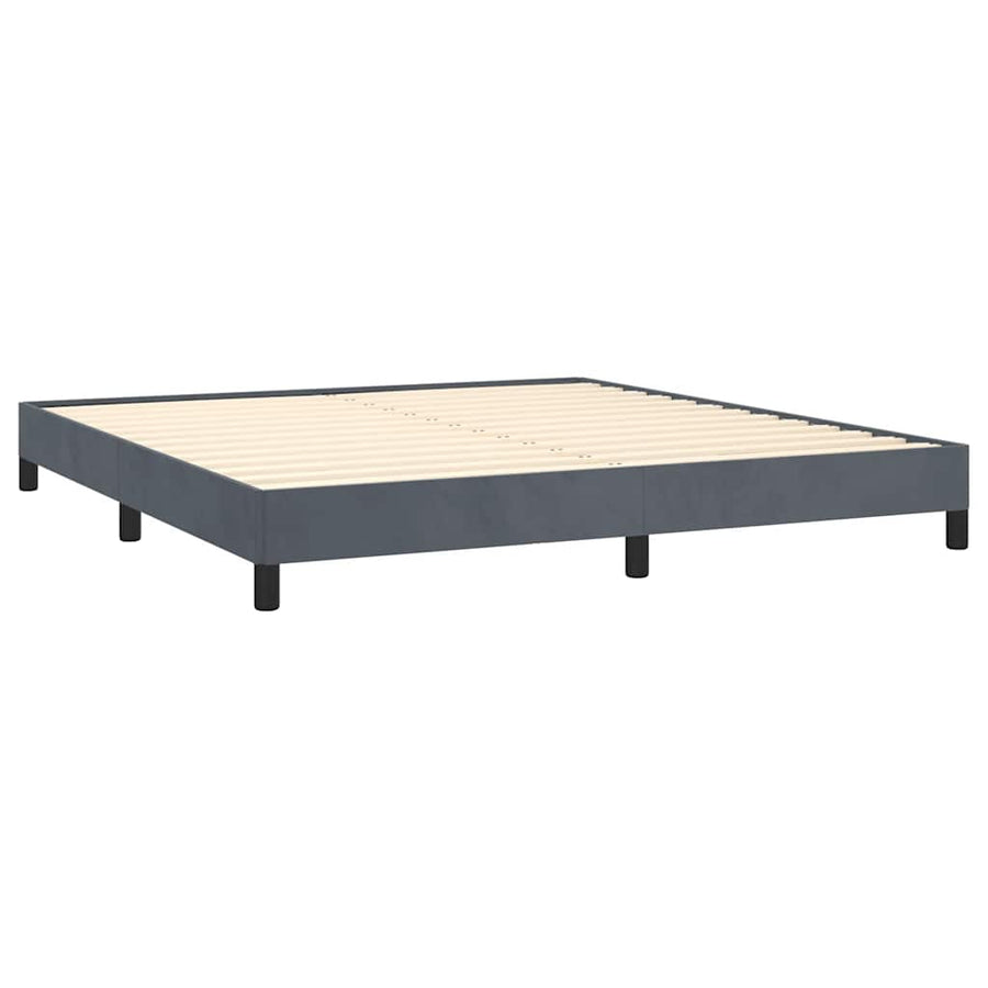 Bedframe zonder matras donkergrijs 193x203 cm kingsize fluweel
