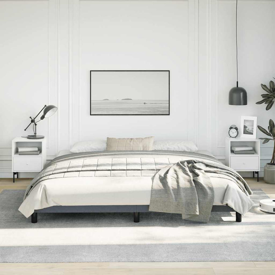 Bedframe zonder matras donkergrijs 193x203 cm kingsize fluweel