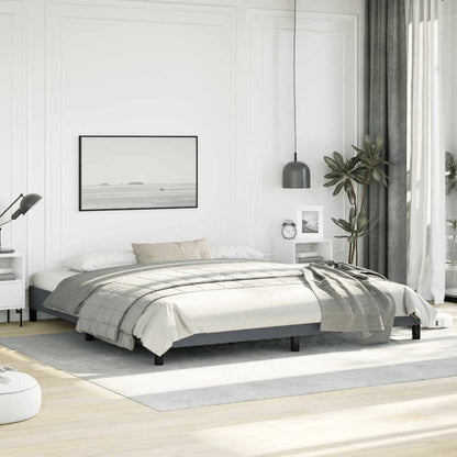 Bedframe zonder matras donkergrijs 193x203 cm kingsize fluweel