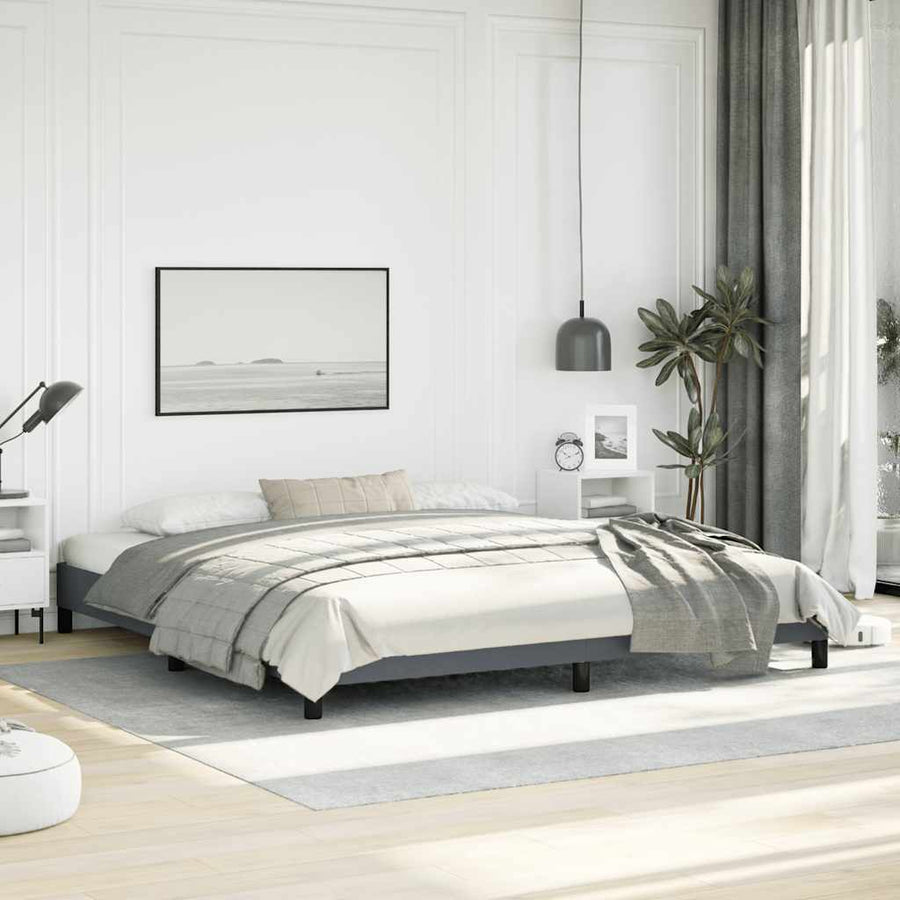 Bedframe zonder matras donkergrijs 193x203 cm kingsize fluweel