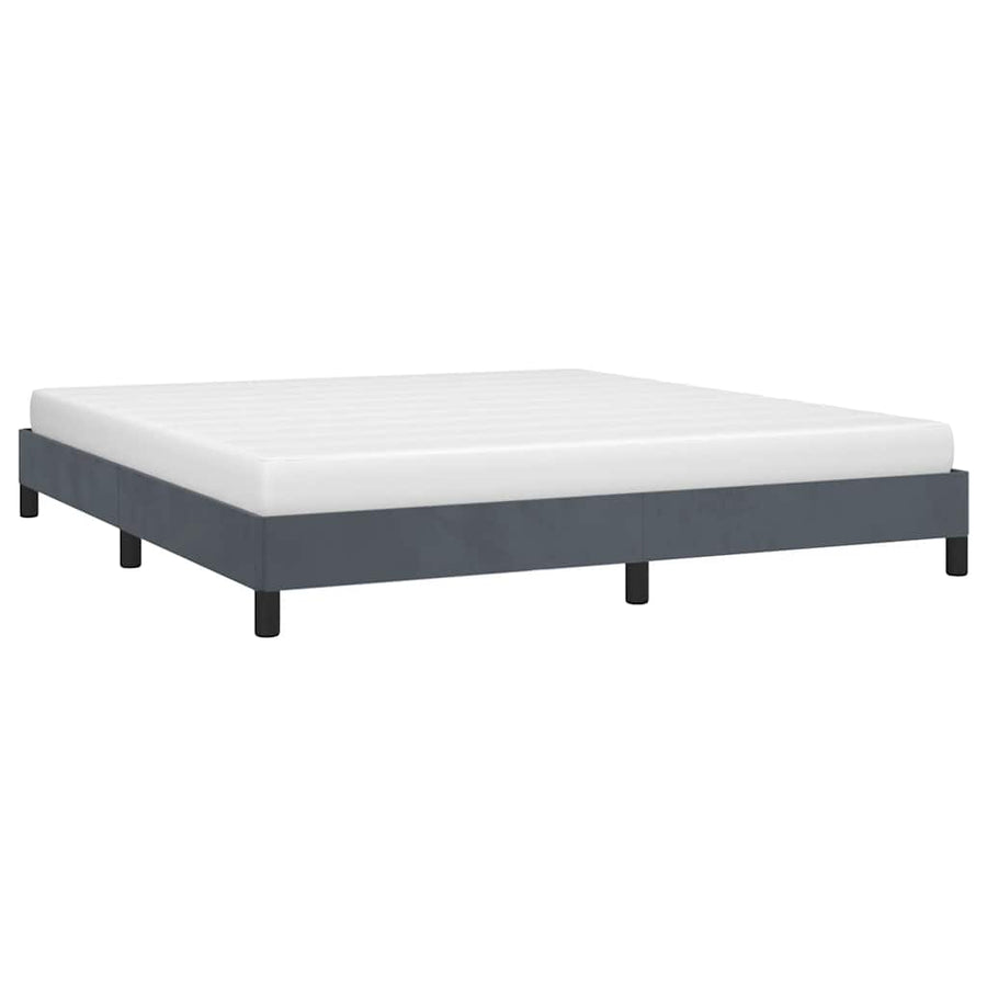 Bedframe zonder matras donkergrijs 193x203 cm kingsize fluweel