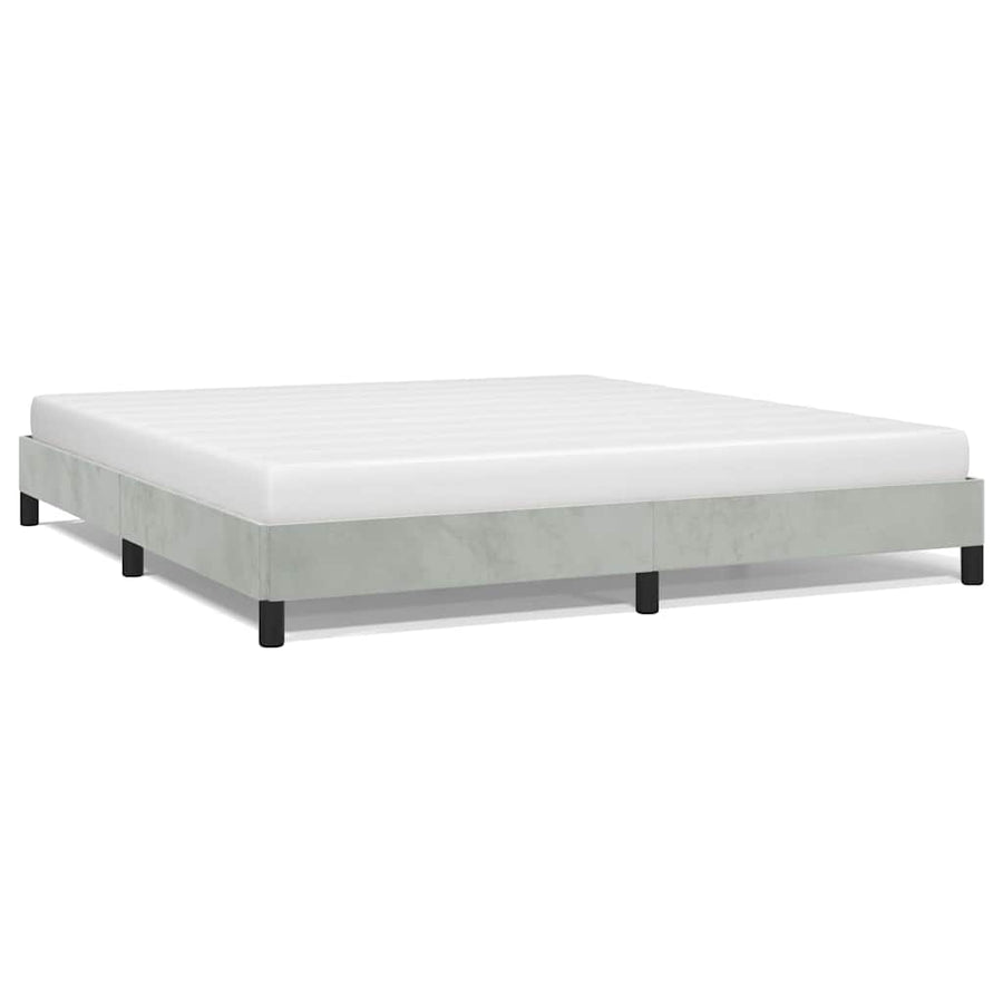 Bedframe zonder matras lichtgrijs California King fluweel