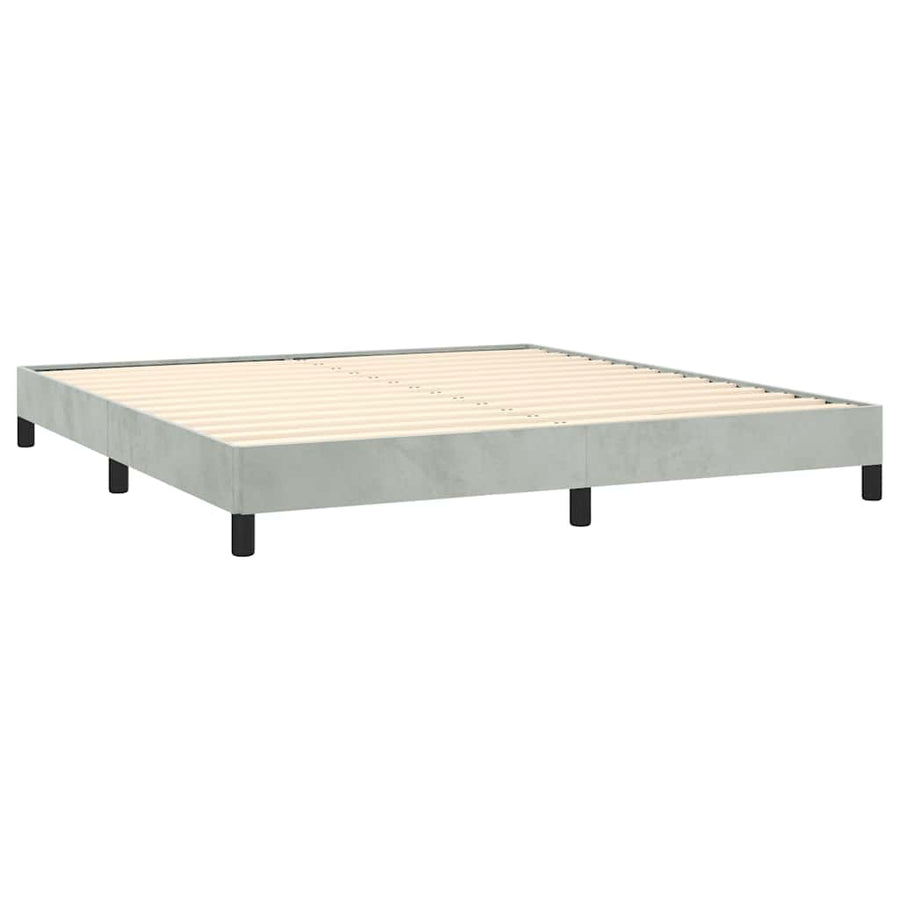 Bedframe zonder matras lichtgrijs California King fluweel