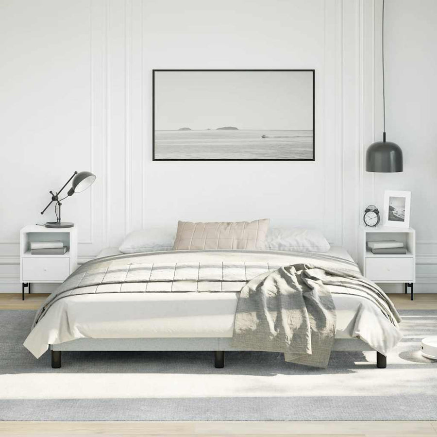 Bedframe zonder matras lichtgrijs California King fluweel