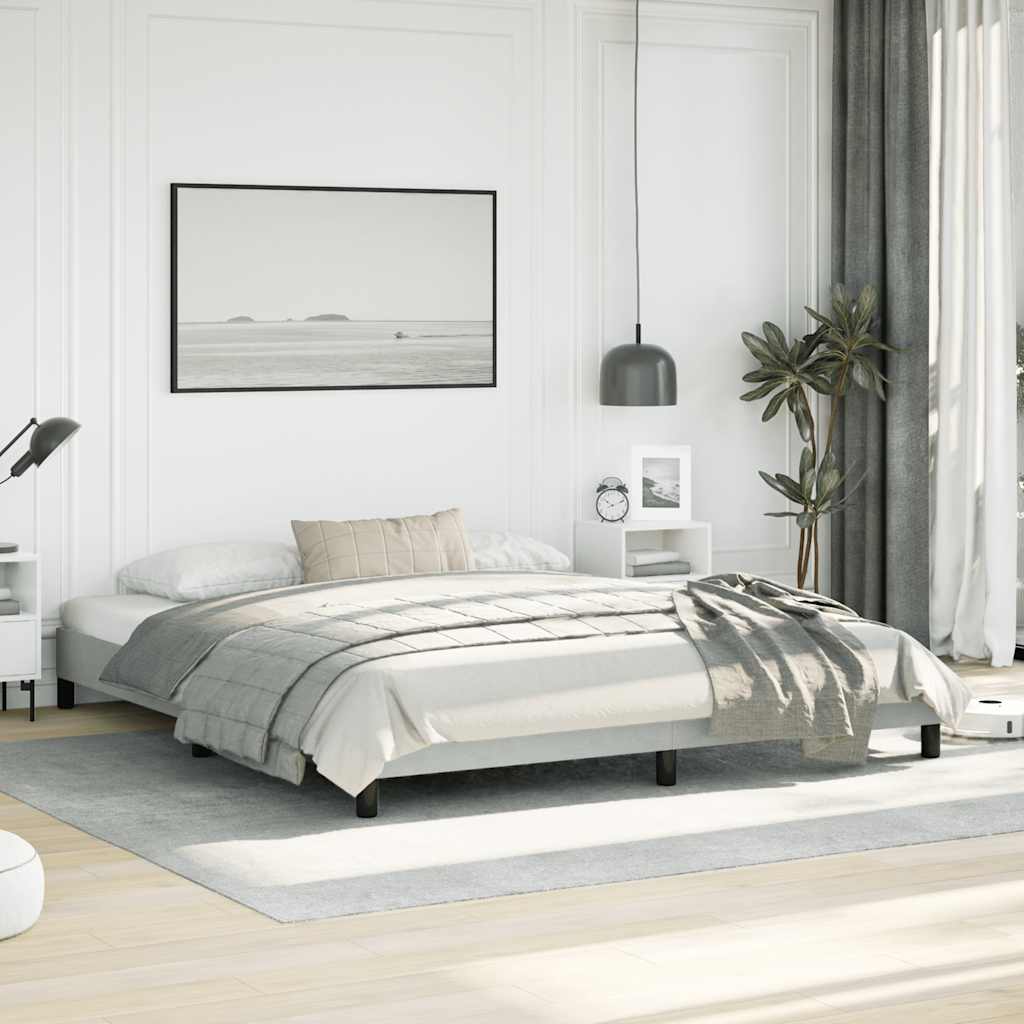 Bedframe zonder matras lichtgrijs California King fluweel