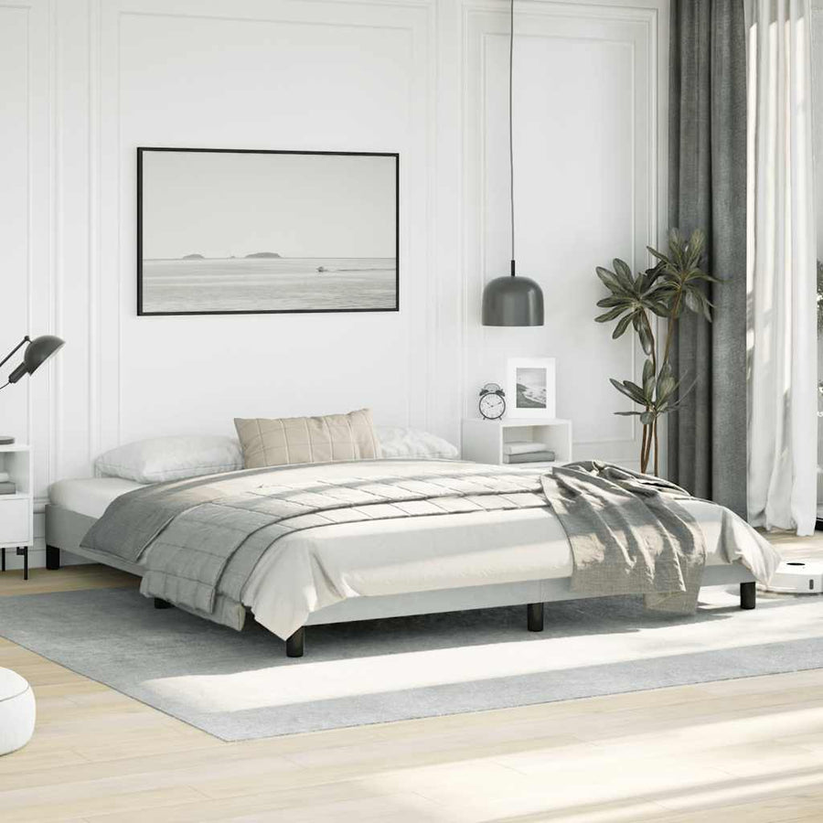 Bedframe zonder matras lichtgrijs California King fluweel