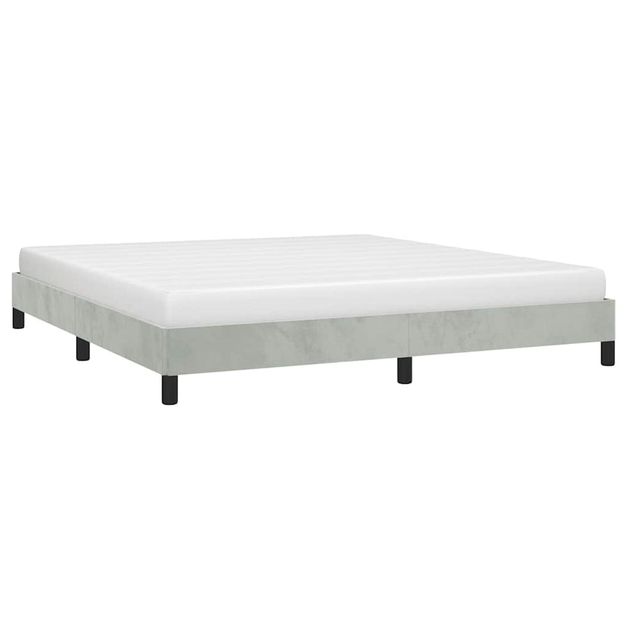 Bedframe zonder matras lichtgrijs California King fluweel
