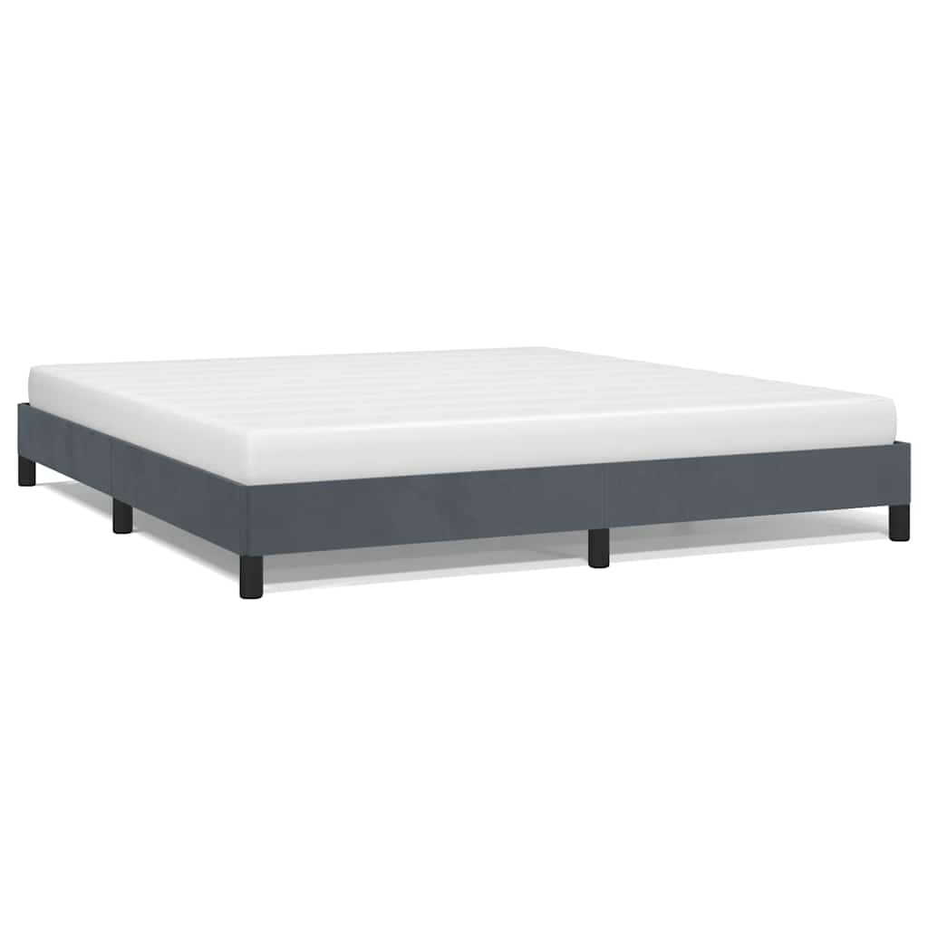Bedframe zonder matras donkergrijs California King-formaat fluweel