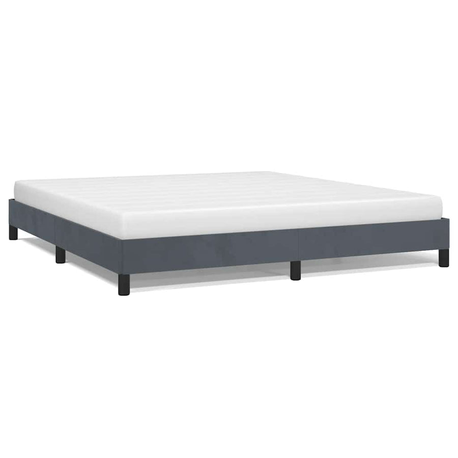 Bedframe zonder matras donkergrijs California King-formaat fluweel