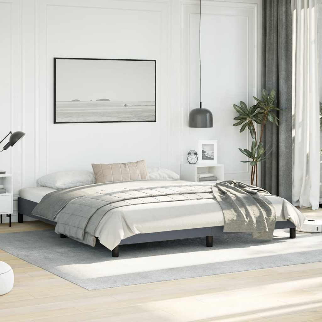 Bedframe zonder matras donkergrijs California King-formaat fluweel