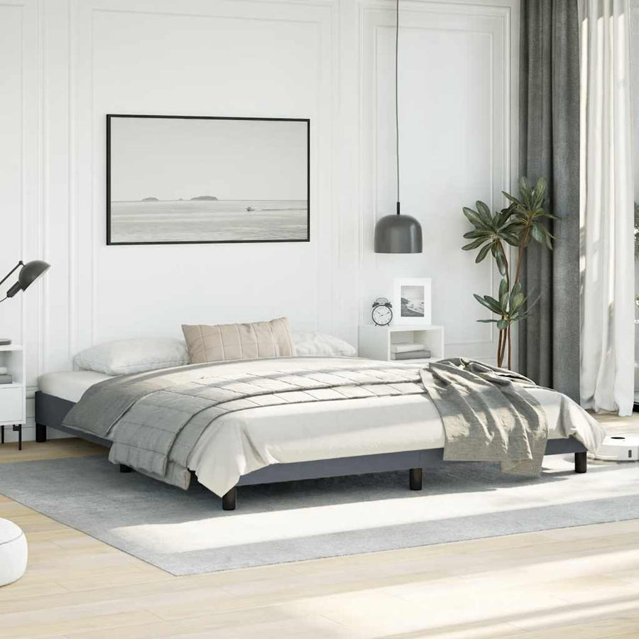 Bedframe zonder matras donkergrijs California King-formaat fluweel