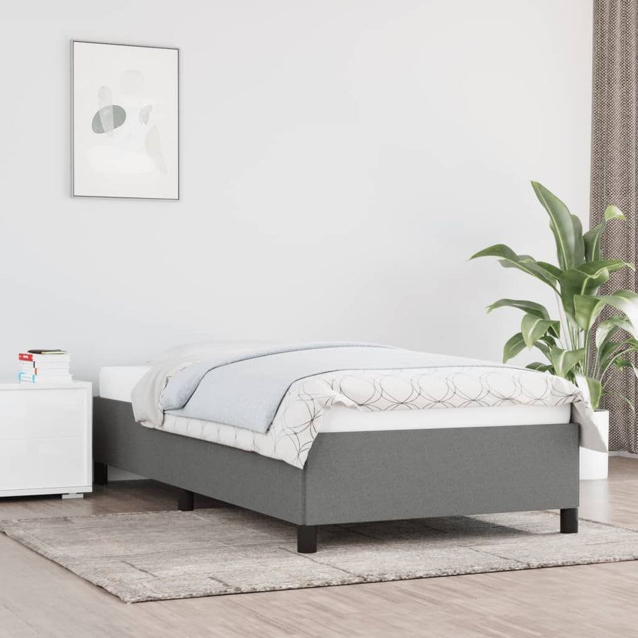 Bedframe Stof Donkergrijs 90 x 200 cm 35 cm