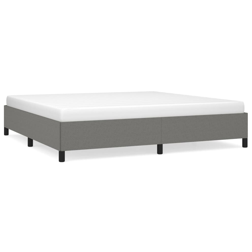 Bedframe Stof Donkergrijs 200 x 200 cm 35 cm