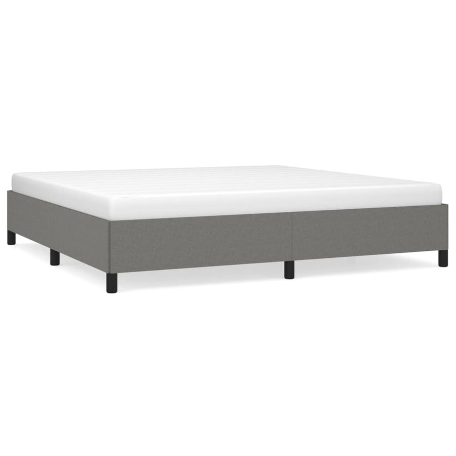 Bedframe Stof Donkergrijs 200 x 200 cm 35 cm