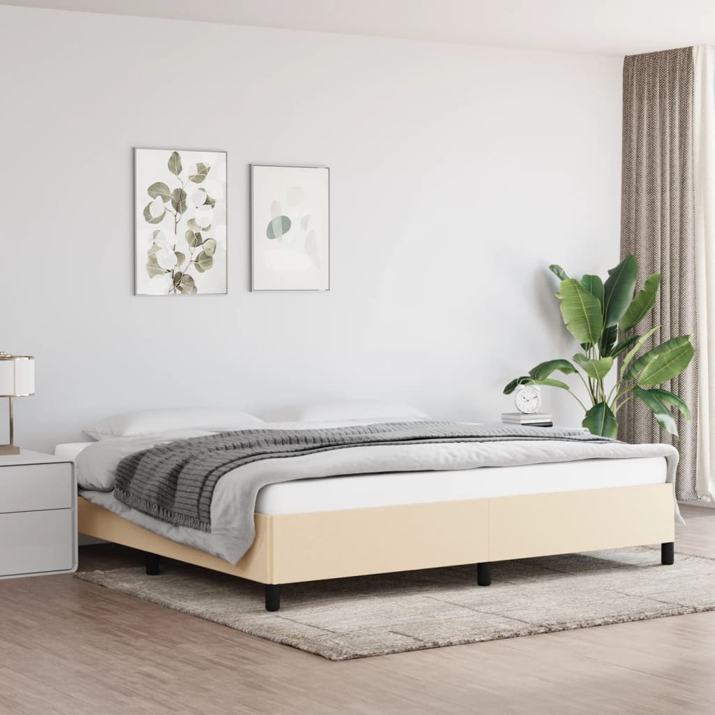 Bedframe stof crèmekleurig 200x200 cm 200 x 200 cm 35 cm