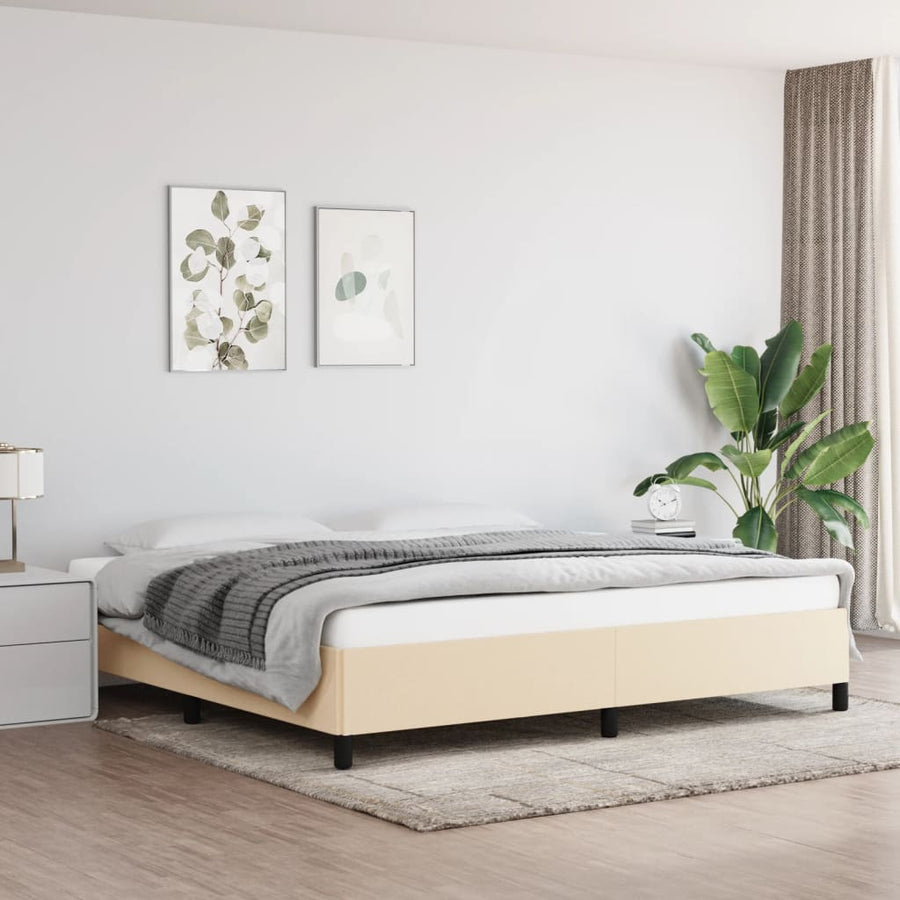 Bedframe stof crèmekleurig 200x200 cm 200 x 200 cm 35 cm