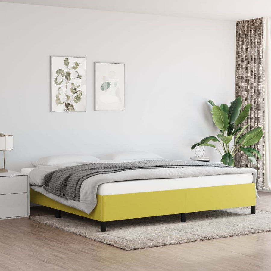 Bedframe stof groen 200x200 cm 200 x 200 cm 35 cm