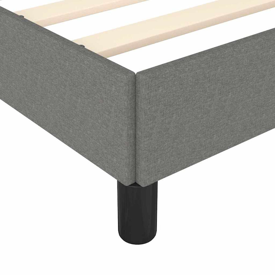 Bedframe zonder matras donkergrijs 137x190 cm stof