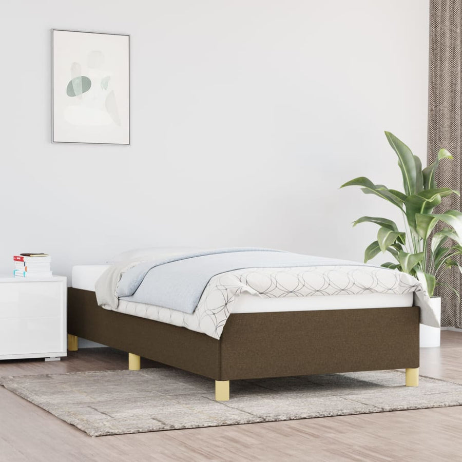 Bedframe stof donkerbruin 90x190 cm 90 x 190 cm 35 cm