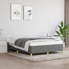 Bed frame without mattress fabric dark grey 140x190 cm