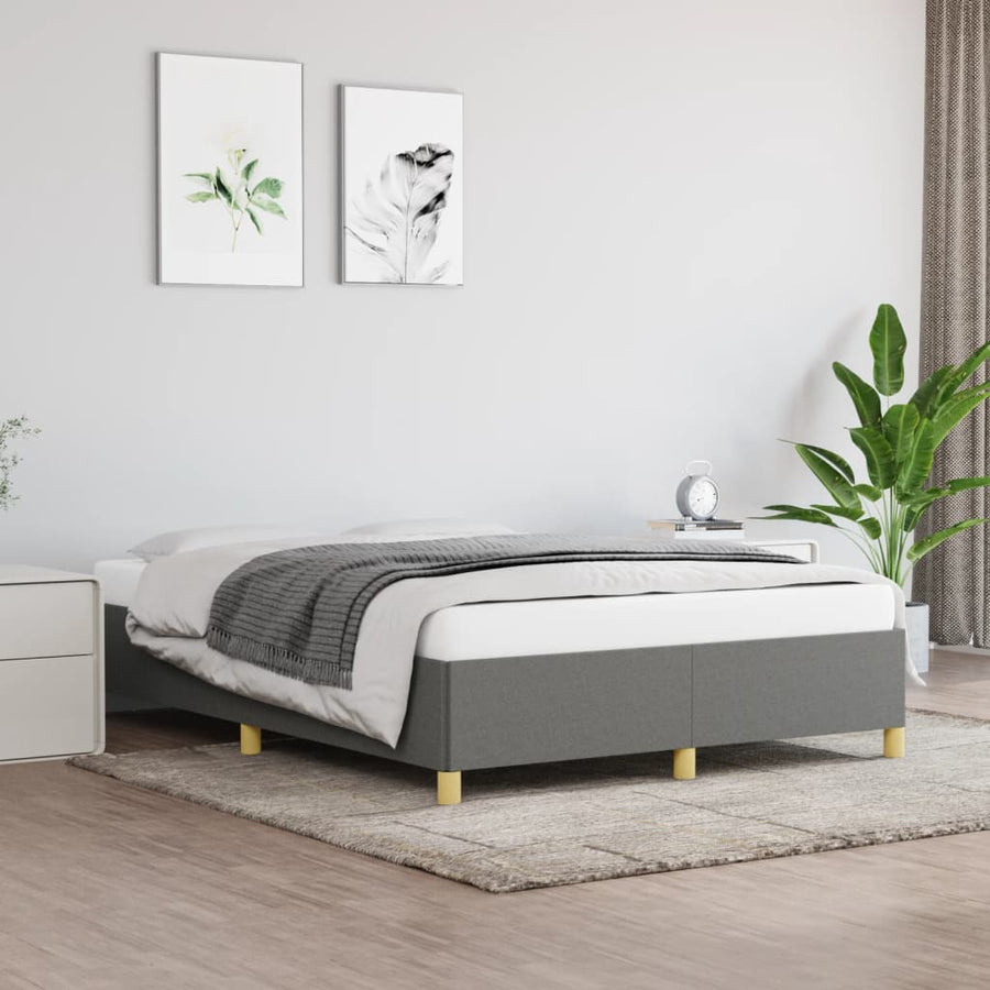Bedframe Stof Donkergrijs 140 x 190 cm 35 cm