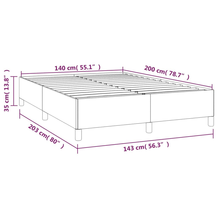 Bedframe Stof Donkergrijs 140 x 200 cm 35 cm