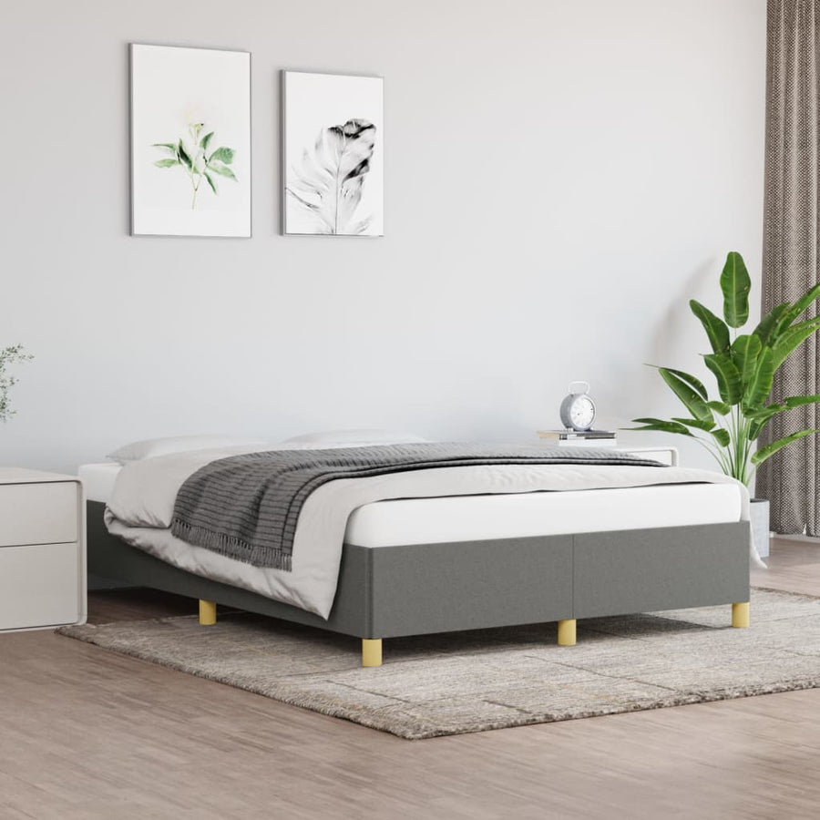 Bedframe Stof Donkergrijs 140 x 200 cm 35 cm