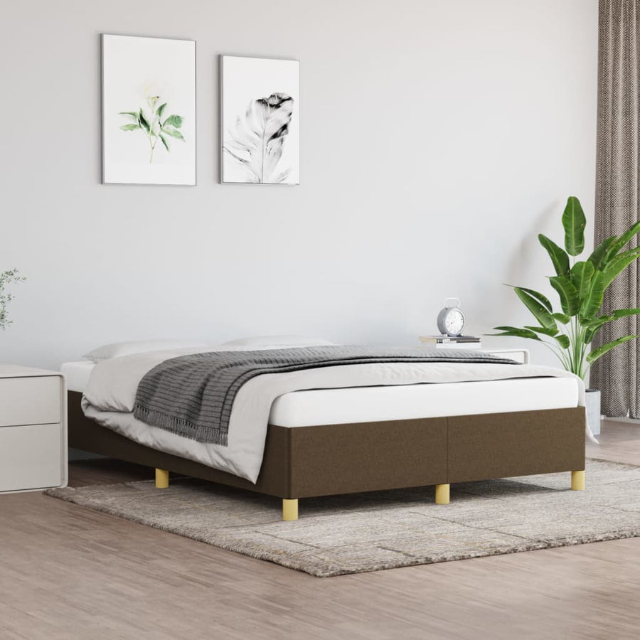 Bedframe stof donkerbruin 140x200 cm 140 x 200 cm 35 cm